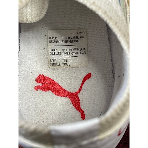 Puma Ultra White Mini Stripe Knit Softball Cleats Sneakers Girls Size 3.5C - Picture 8 of 11